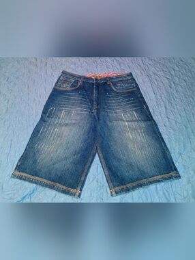 Vintage Y2K Meoshe Baggy Jean Shorts 34 Wide Leg Skater Jorts